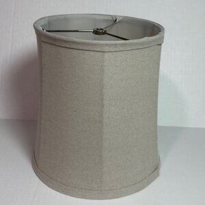 Linen Lamp Shade Oatmeal Color Satin Lining 9.5"H x 8"D Top 9"D Bottom EUC